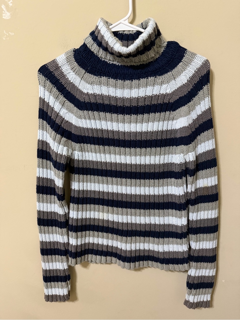 Route 66 Striped Turtleneck Sweater small retro vintage y2k chic new without tag